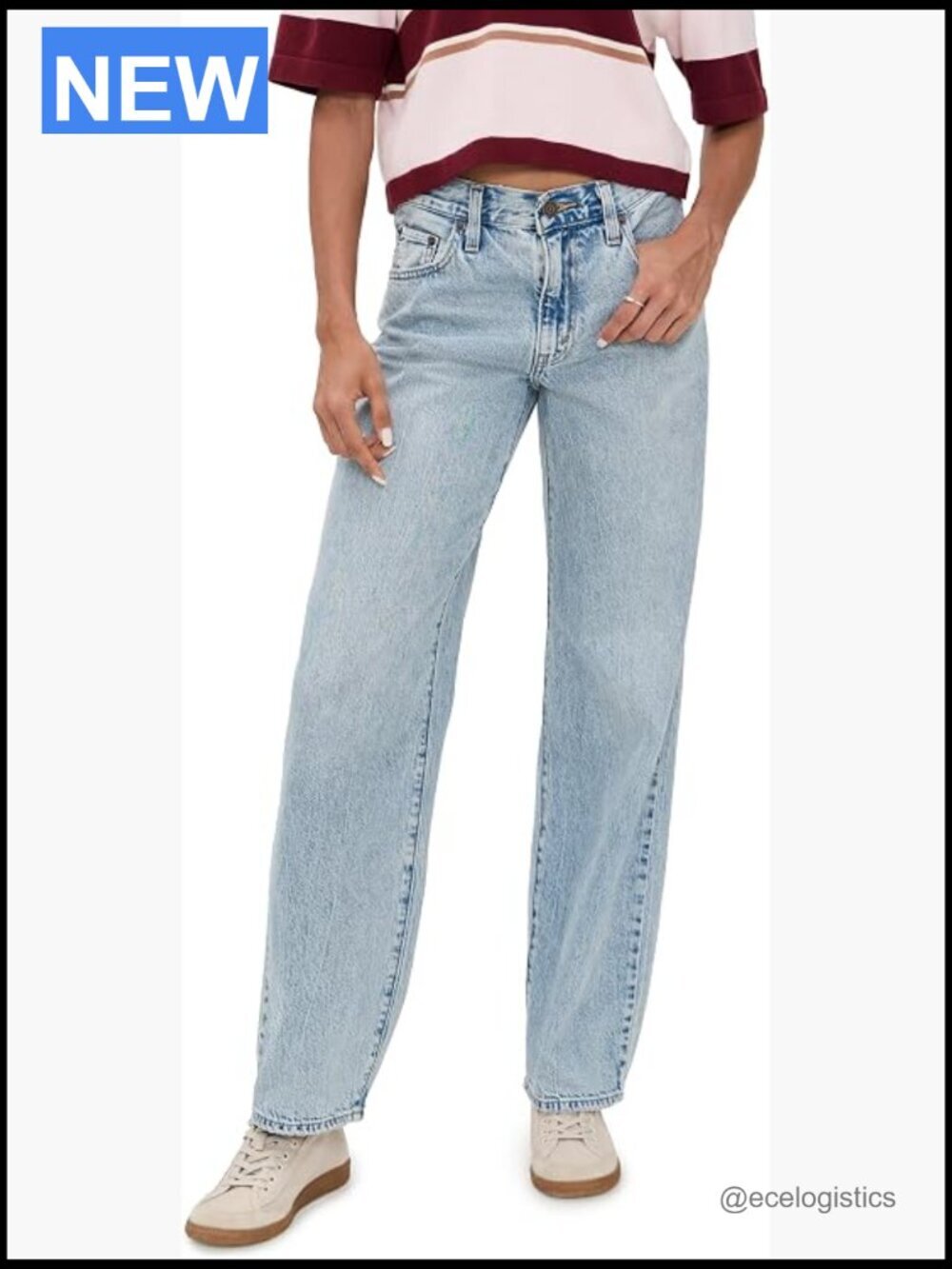 Mid Rise Loose Fit Wide Leg Distressed Denim Jeans